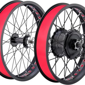 20×4 Inch Fat Tire E-Bike Wheelset, 48V 1000W Rear Wheel Motor, 36H High-Strength Aluminum Alloy Rim, Disc Brake Compatible for Snow Sand Electric Bike