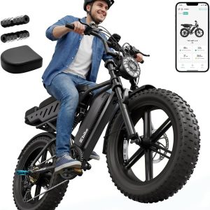 Electric Bike for Adults,48V15Ah Removable Battery Retro Ebike,Suspension