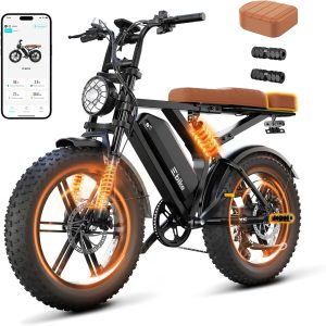 Electric Bike for Adults,20"x4" Fat Tires Retro Ebike,28MPH,Range 65Miles