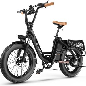 EUY Electric Bike for Adults with Peak 1500W Motor, 48V 20Ah Removable Battery Fast Ebike,Max 70Miles,20" x4.0 Fat Tire Commuting Electric Mountain Bike,7-Speed, Step-Thru Bicycle
