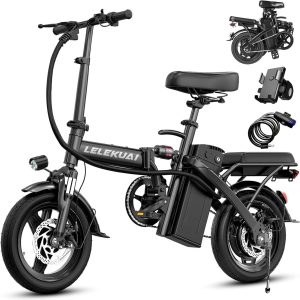 LELEKUAI Electric Bike for Adults, 1200W Peak Motor Commuter Ebike, 20-28MPH Speed, 32 Miles Range, Removable Waterproof Battery, Dual Disc Brakes Electric Bicycle, UL 2849 Certified