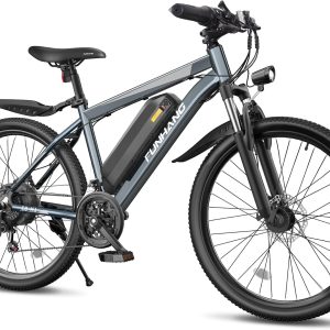 Funhang Electric Bike for Adults, 1000W Peak Ebike, 50Miles Electric Mountain Bike, 26" Adult Electric Bicycle with 48V Removable Battery, Fenders,7 Speed, Front Suspension, UL 2849 Certified