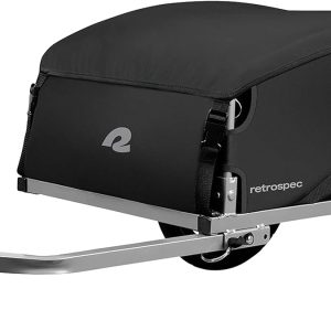 Retrospec Rover Hauler Bike Cargo Trailer - Foldable Frame with Weather-Resistant Fabric & 80lb Capacity - Universal Bike Trailer for 20-29in Wheels - Includes Safety Flag & D-Ring Anchors