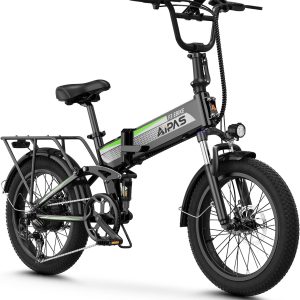 Aipas F3 Folding Electric Bike for Adults, Full Suspension 20" Fat Tire