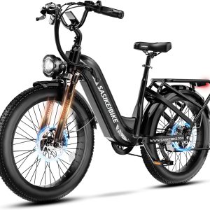 SASIKEIBIKE Electric Bike for Adults, 1500w Peak Motor Faster Ebike with Pedals, 48V 20Ah Removable Battery 70 Miles Adult Electric Bicycles, 24" Fat Tire Electric Bike 7 Speed for Man Women Commuter