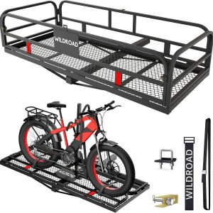 Wildroad 60"x24"x14" Hitch Cargo Carrier, Fits 2" Receiver - Bike Rack Set